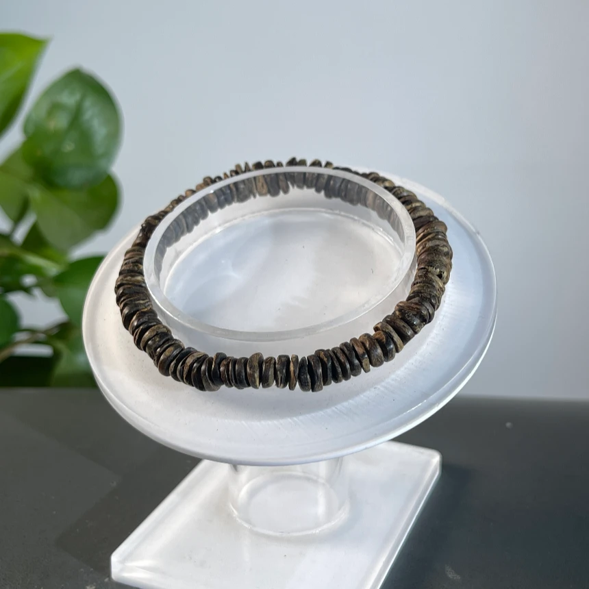 ZYCX-4849 文莱沉水算盘珠手串 约：96颗*6*2mm