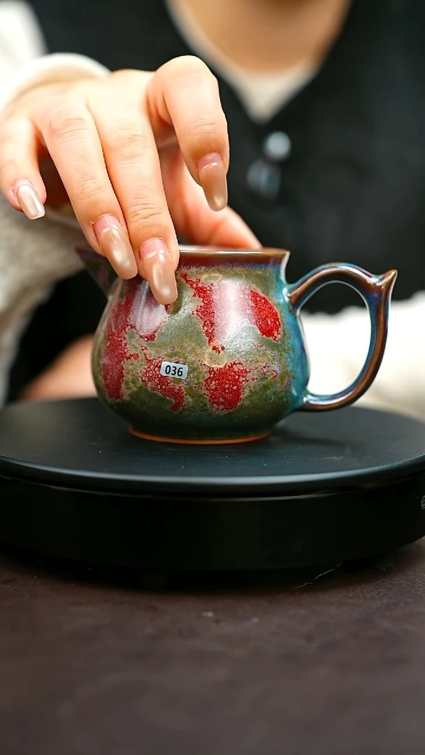 036#原矿钧瓷炉钧釉公道杯