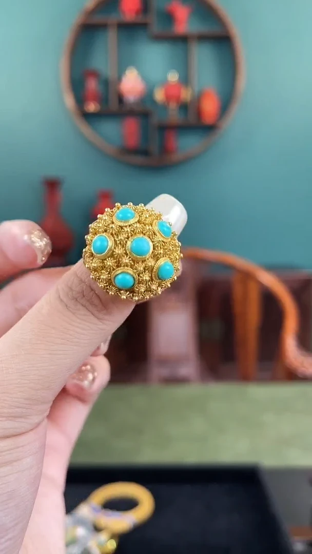 非遗手工花丝镶嵌戒指