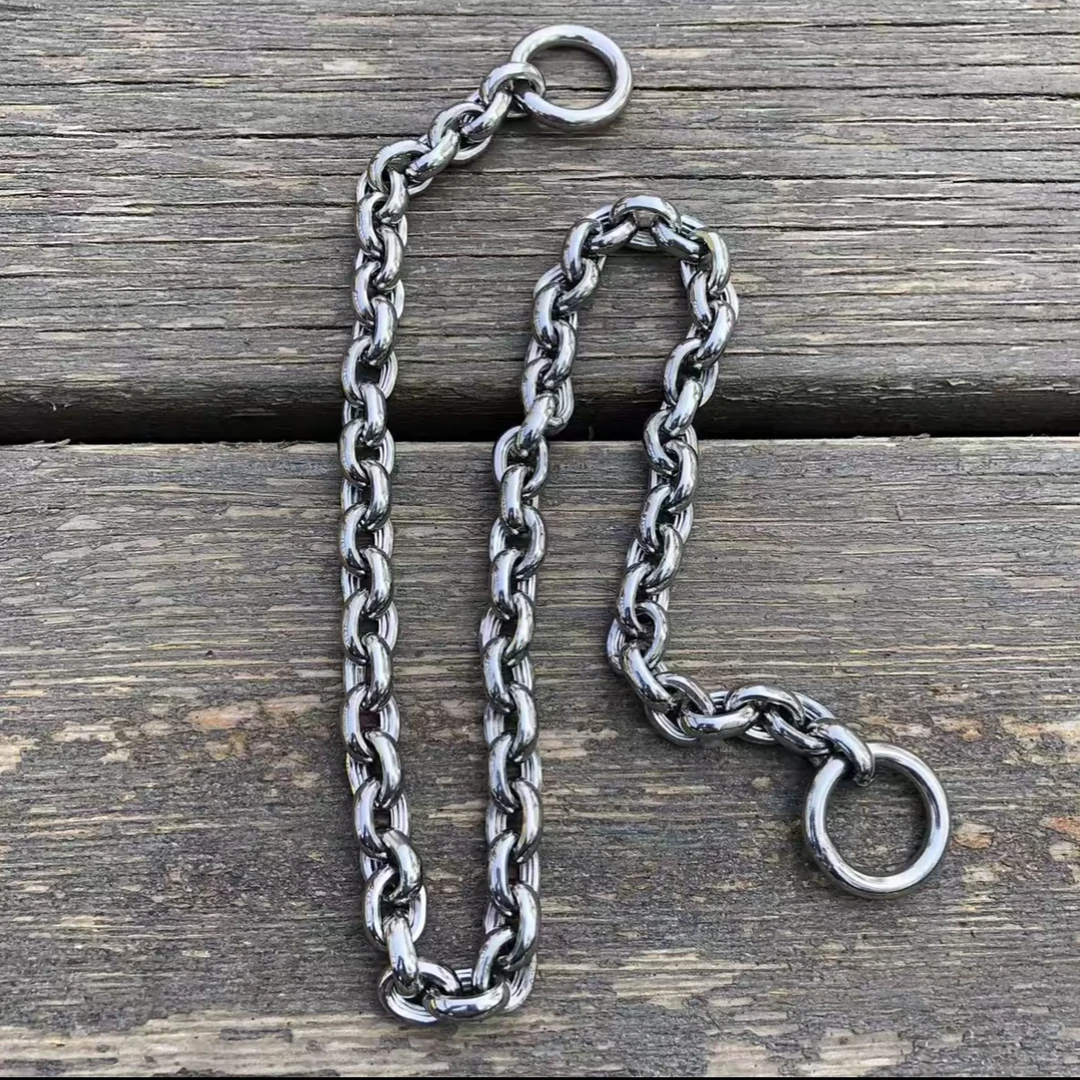 5.0线径圆面精品链狗链304钢脖圈中大型犬专用P链训犬遛狗马犬