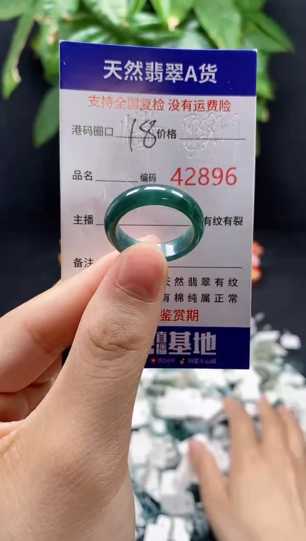 翡翠戒指未镶嵌天然翡翠戒圈2896