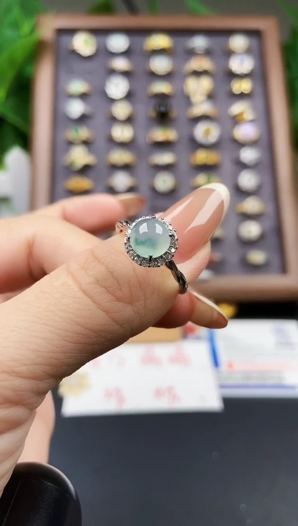 银S925镶嵌戒指翡翠12
