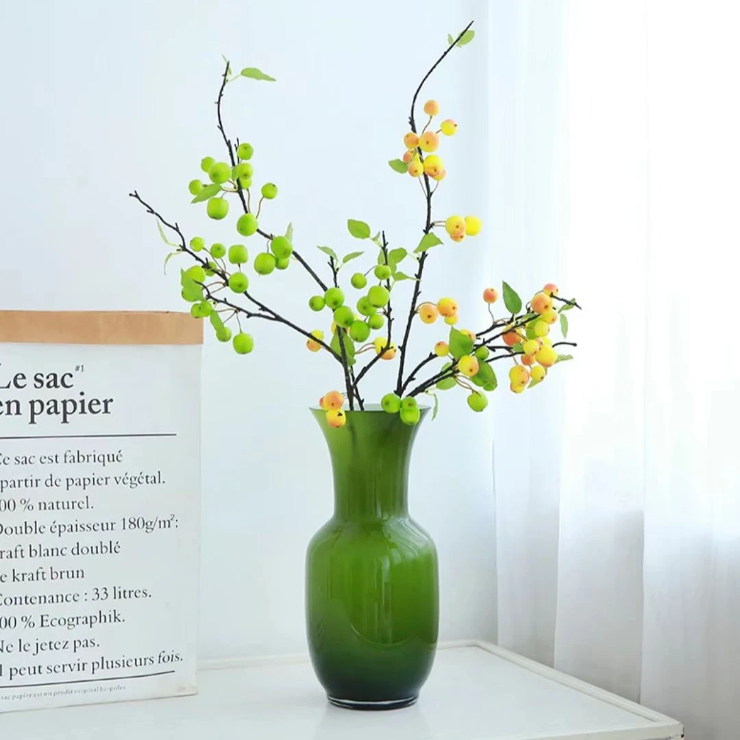 新中式复古文人瓶春日古典手工玻璃花瓶水培花器摆件