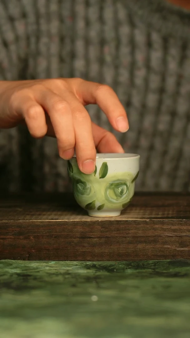 陶瓷青诗集手工手绘瓷器