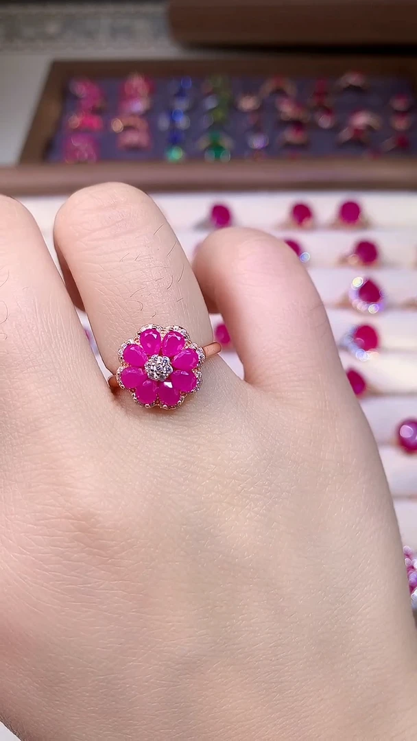 【闪购商品】红宝石戒指银S925镶嵌000