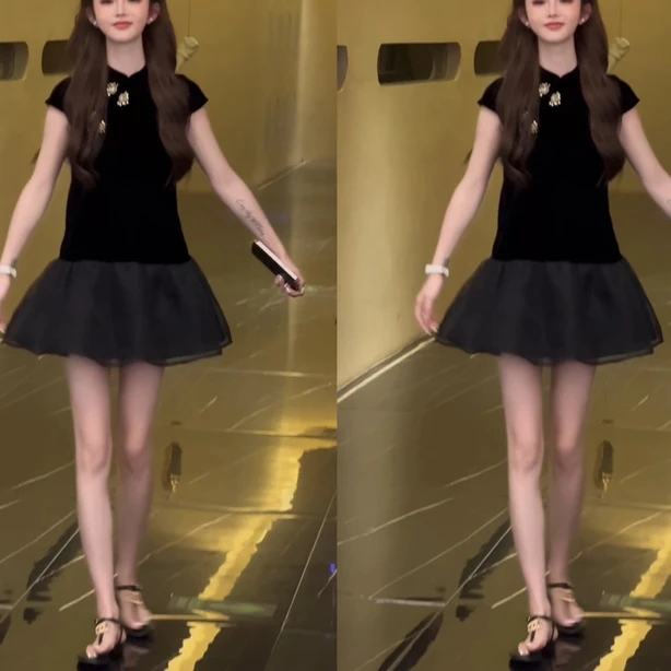 (云中锦书)新国潮财阀千金！丝绒透气亲肤显瘦国风旗袍裙