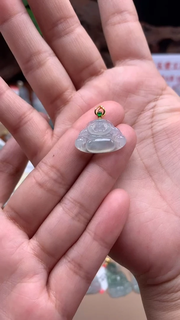 【闪购商品】翡翠颈饰18K金镶嵌佛公
