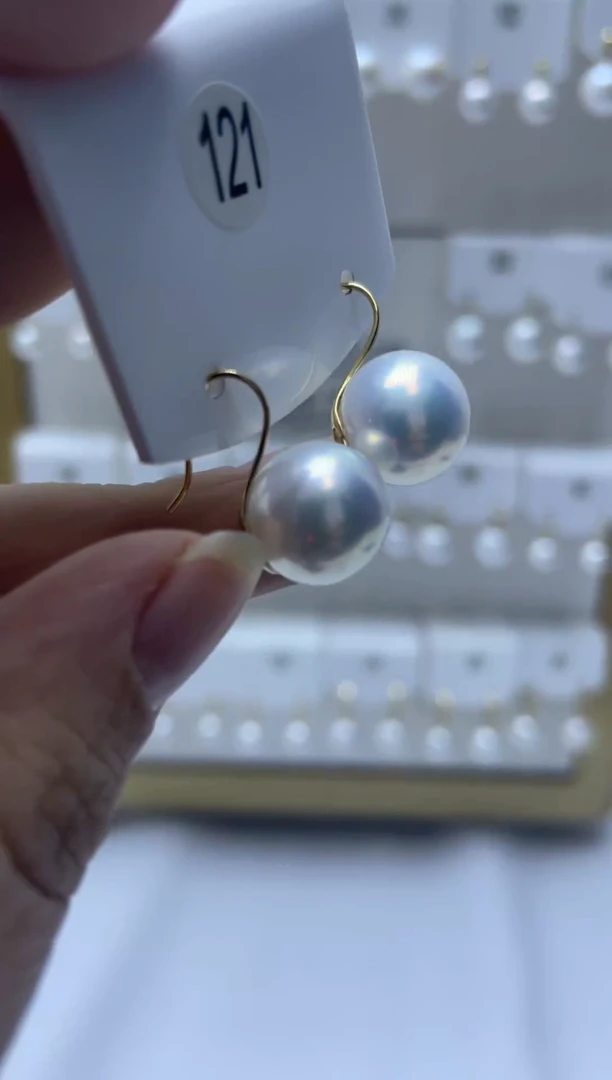 18K金镶嵌耳饰淡水珍珠121