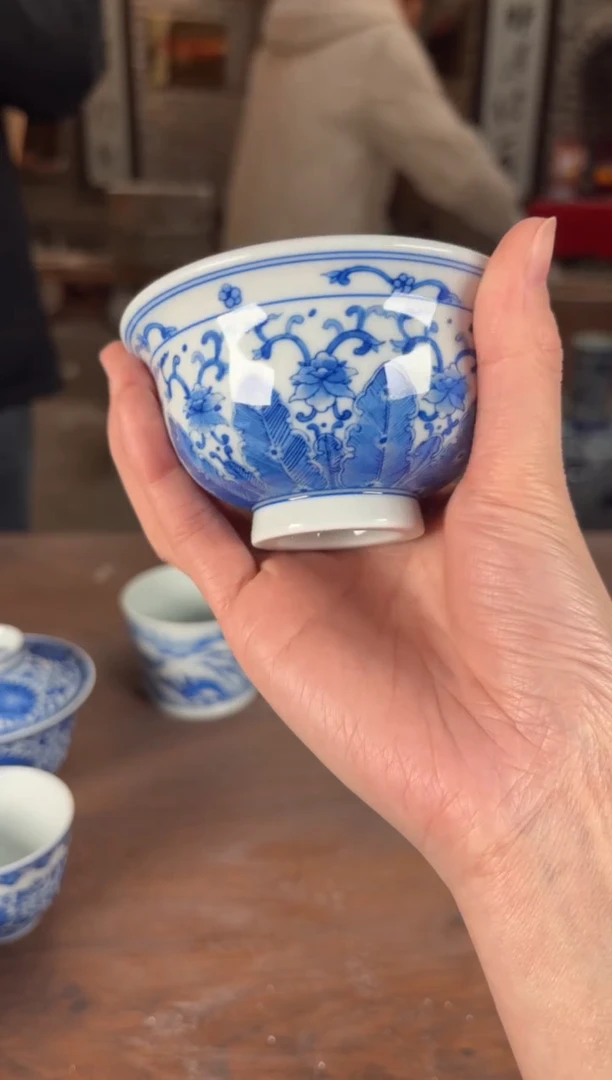 【闪购商品】杯看山柴窑青花看山柴窑青花