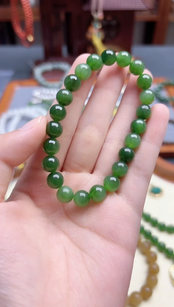 和田玉未镶嵌挂件碧玉手串ZD