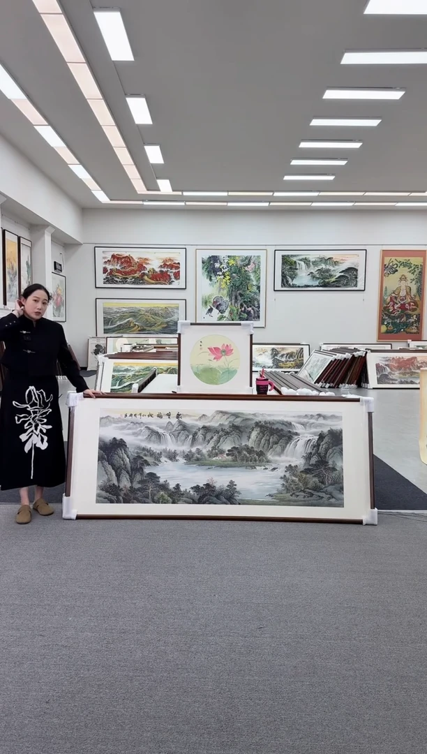 国画静*手绘 聚宝福地 219*88
