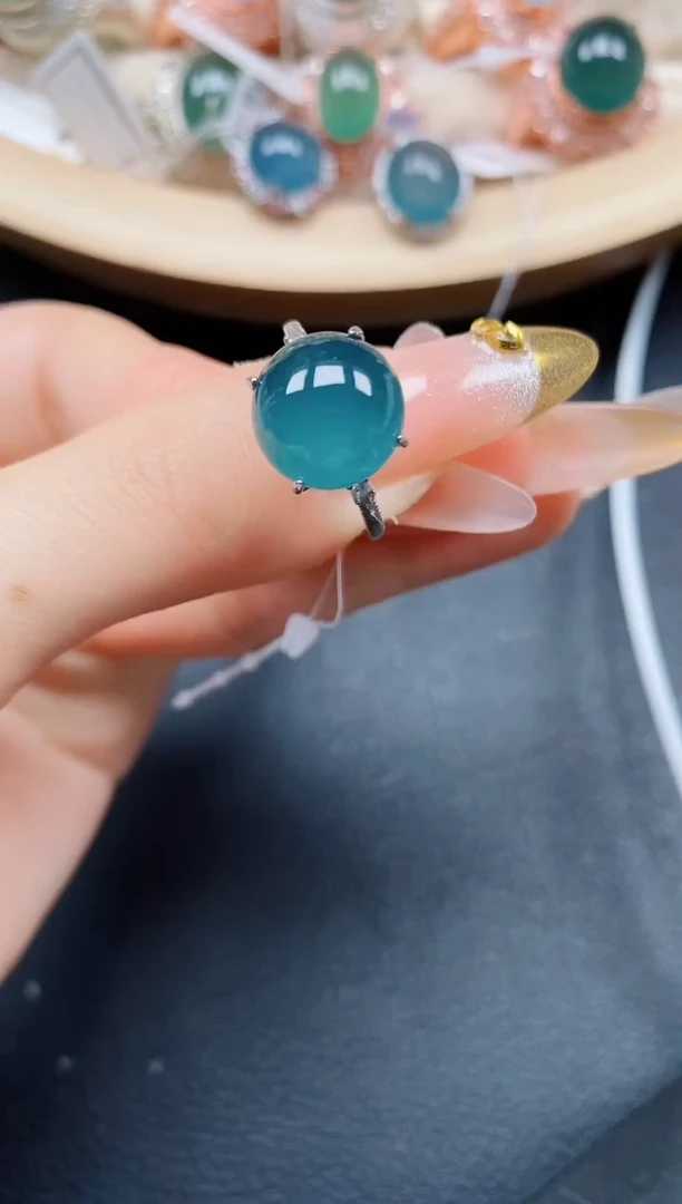 【闪购商品】翡翠戒指银S925镶嵌翡翠