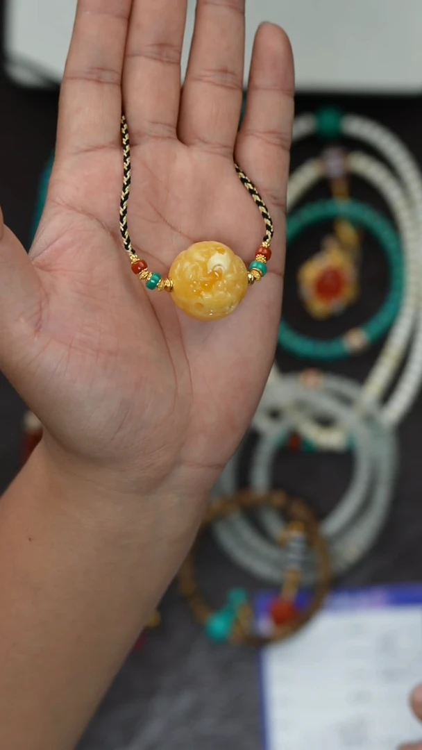 未镶嵌蜜蜡裸石蜜蜡锁骨