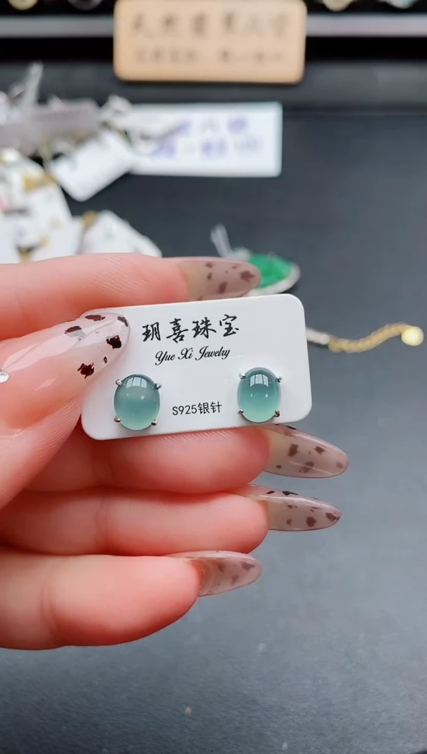 银S925镶嵌戒指翡翠1