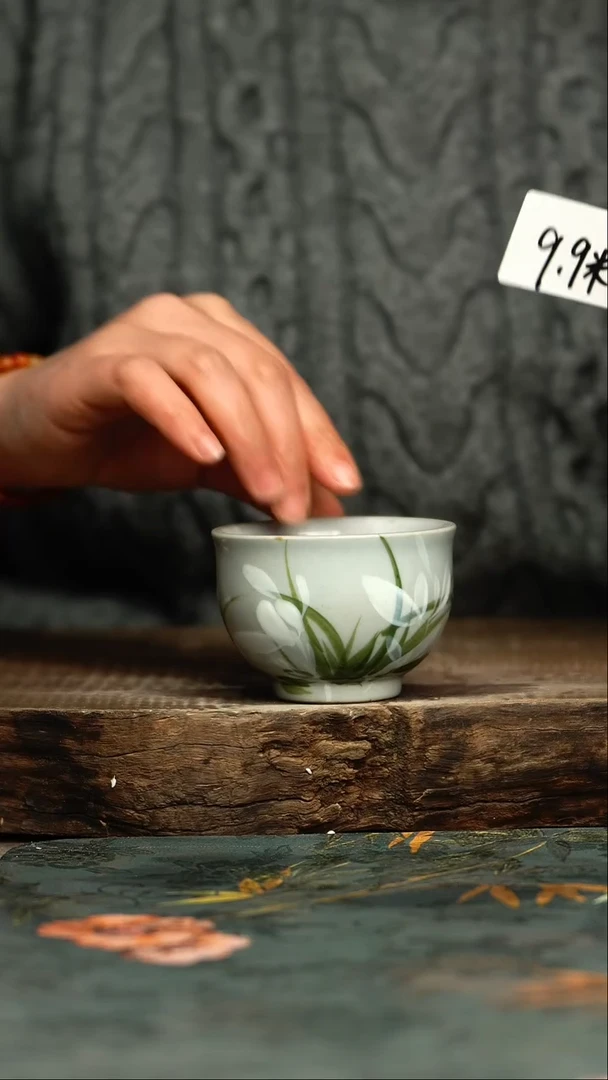 【闪购商品】杯杯釉下彩手工手绘同款陶器