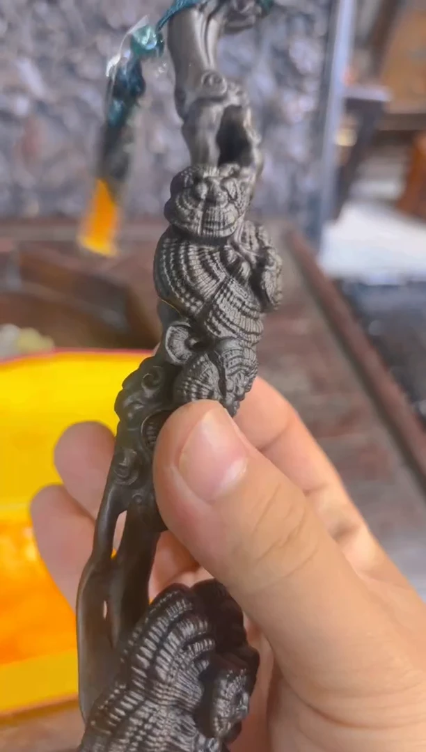 木A010紫檀雕刻板以直播间截图