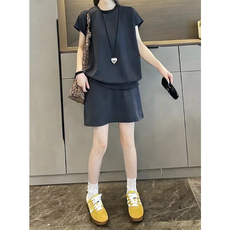 时尚气质宽松两件套2025夏季大码胖MM气质流行新款显瘦时髦套装女