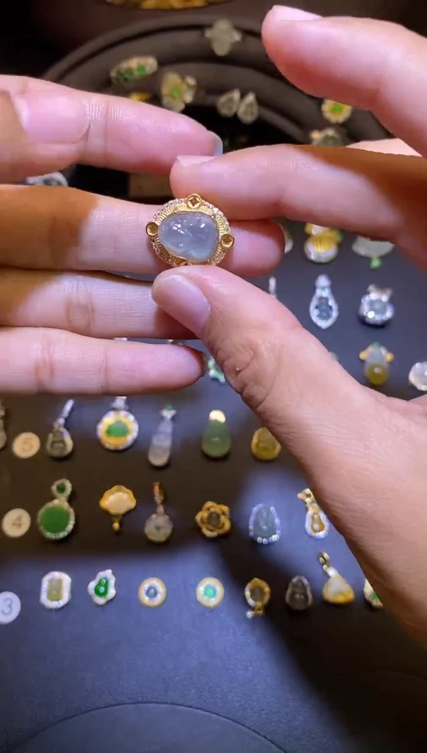 吊坠(不含链)银S925镶嵌翡翠1