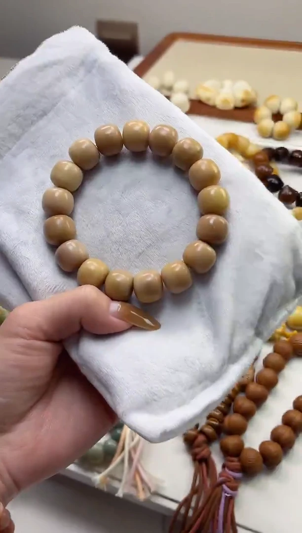 手串菩提根/象牙果沐p32紫美人干磨桶珠12*14mm手串