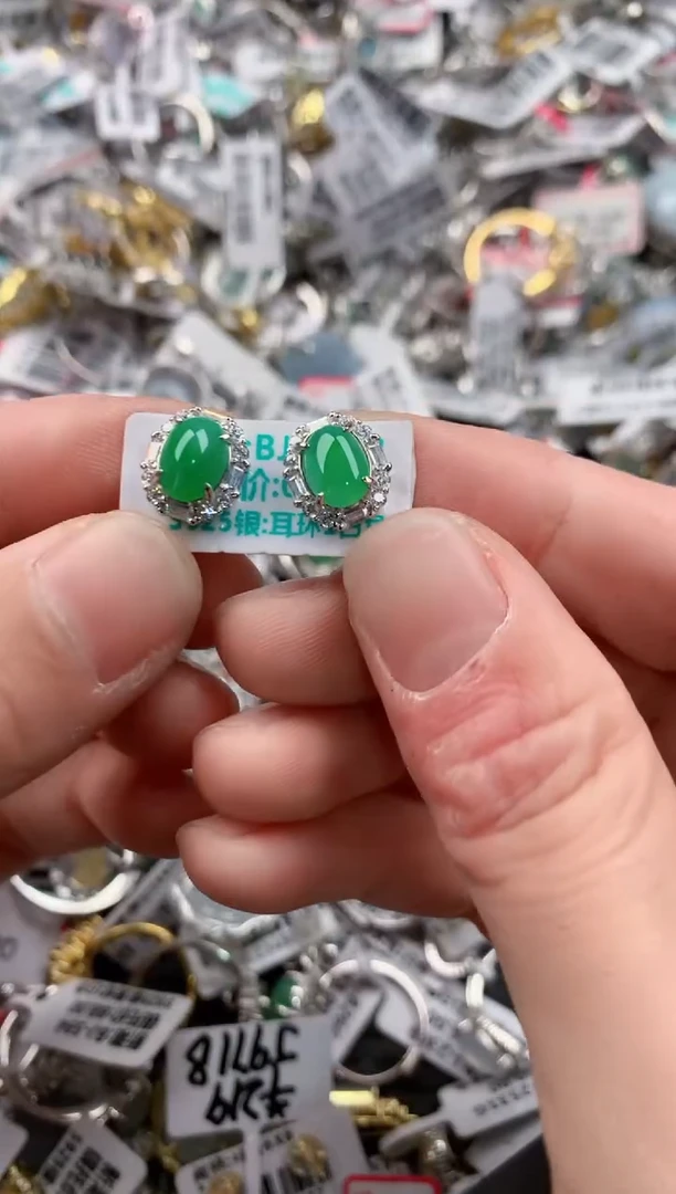 银S925镶嵌戒指翡翠444------6