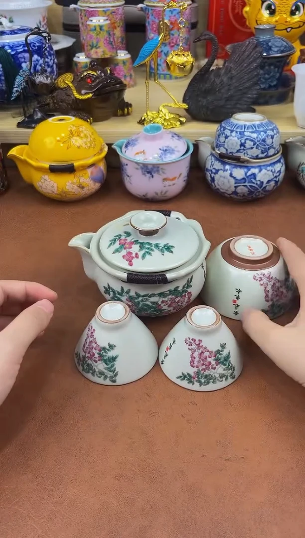 陶瓷茶具摆件旅行套组