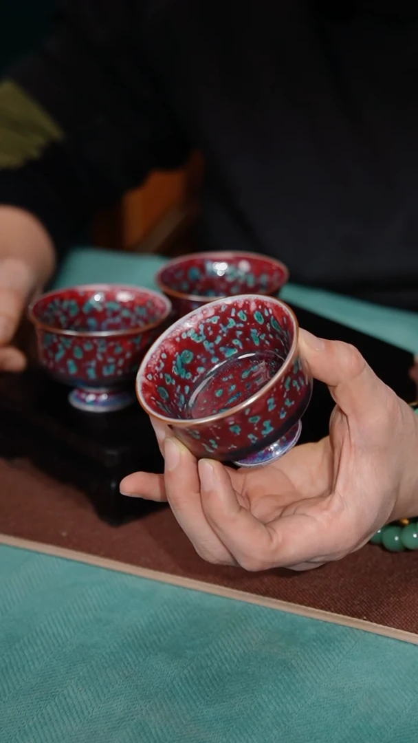 【闪购商品】16-3带足马蹄杯（铜彩釉）