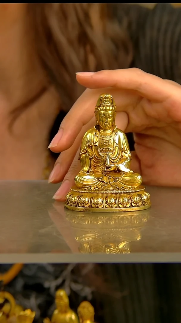 紫铜鎏金-观世音菩萨7公分G20501