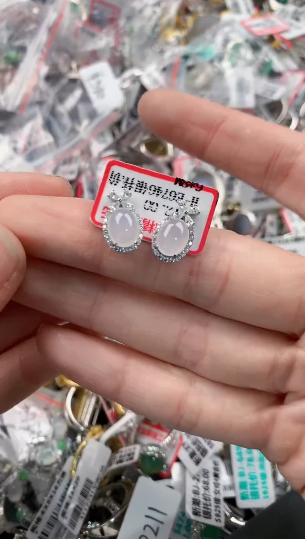 银S925镶嵌戒指翡翠444           4