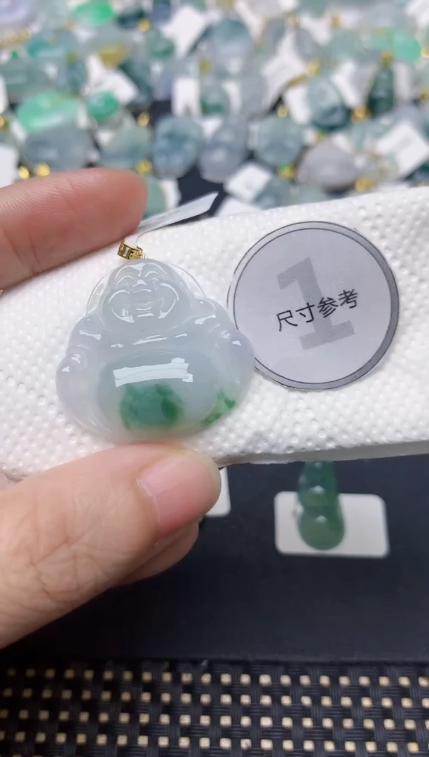 颈饰18K金镶嵌翡翠天然缅甸A货翡翠
