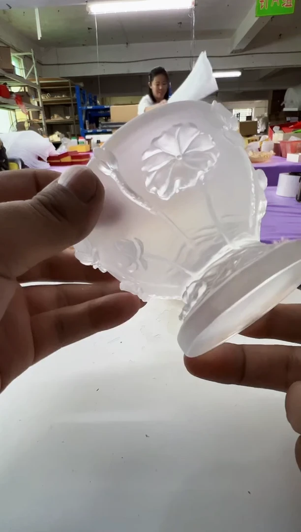 手工艺品琉璃古法琉璃荷花供碗摆件