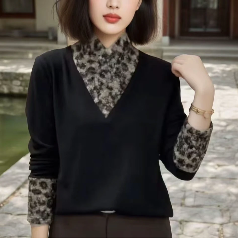 【精品妈妈】2025新款【梨花猫】加绒加厚长袖打底上衣女装