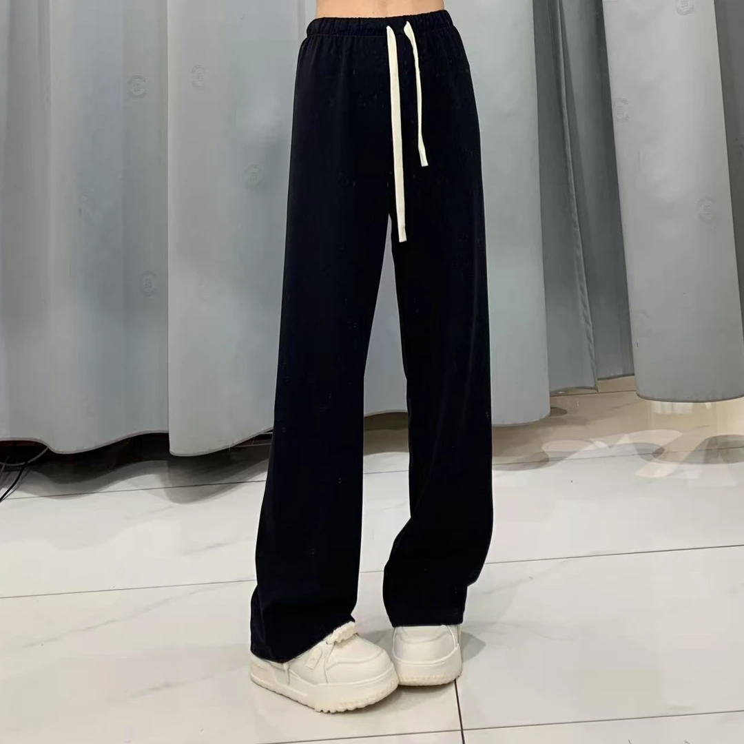 可米 春季新款 百搭休闲阔腿垂感显瘦阔腿裤 24160（裤长101左右）