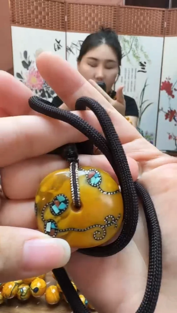 蜜蜡颈饰未镶嵌7676天然蜜蜡珠宝奇石全都保真