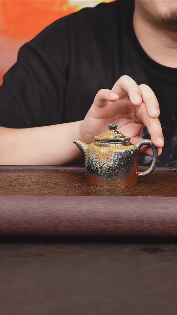 茶壶紫砂柴烧 笠帽