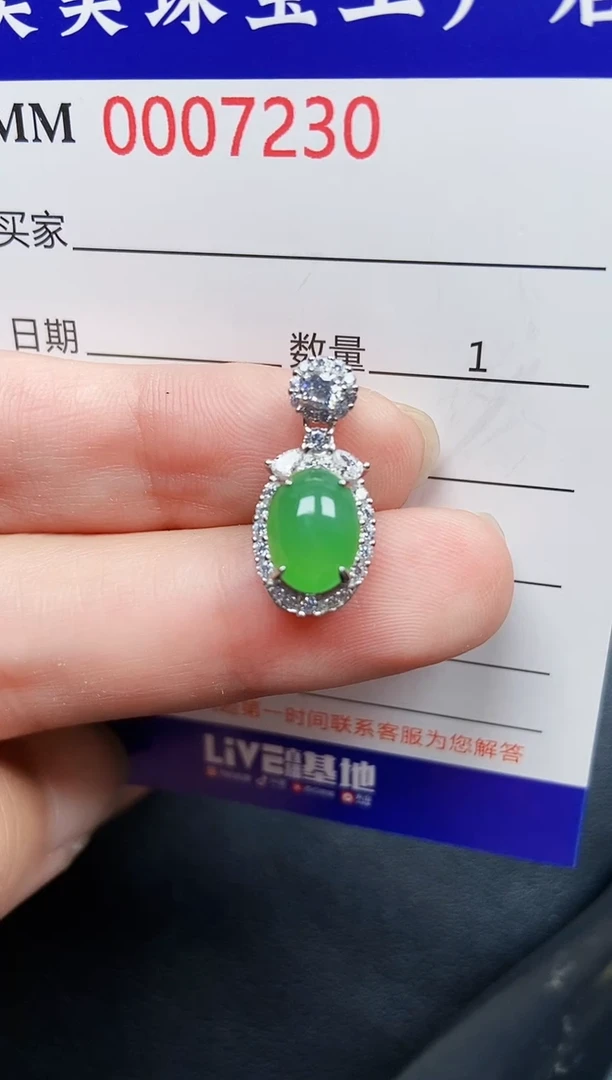 翡翠银S925镶嵌颈饰7230