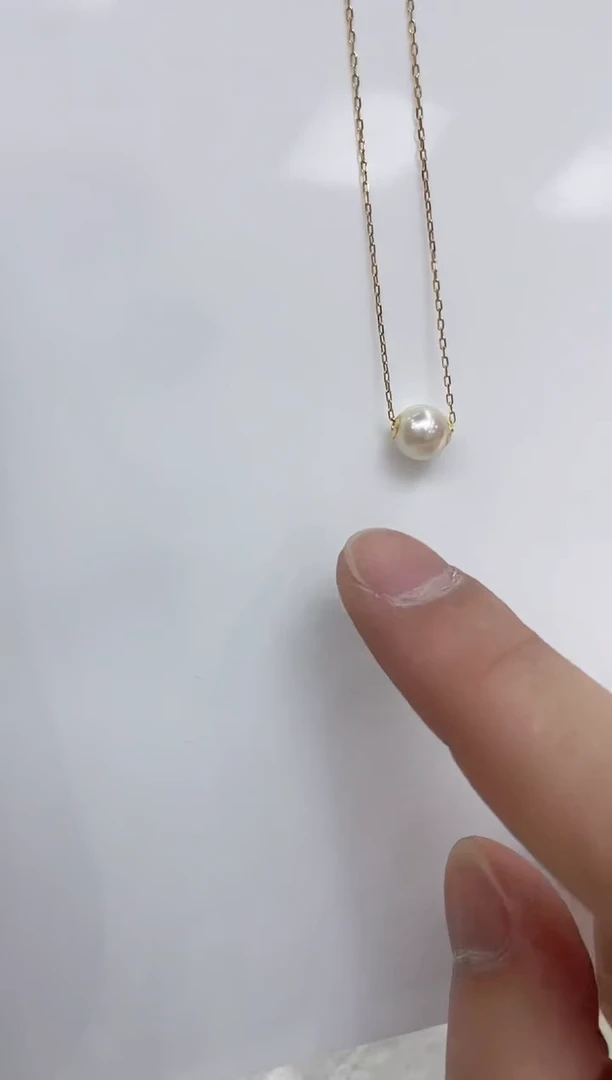 【闪购商品】海水珍珠吊坠(赠链)18K金镶嵌海水珍珠吊坠