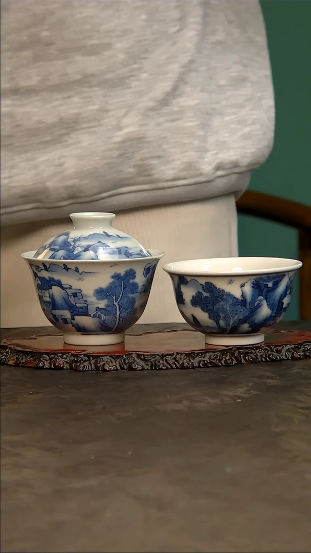 【闪购商品】青花手绘山水套组