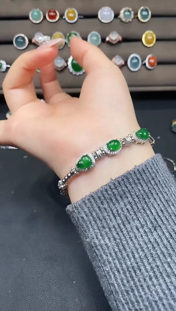 银S925镶嵌戒指翡翠265657