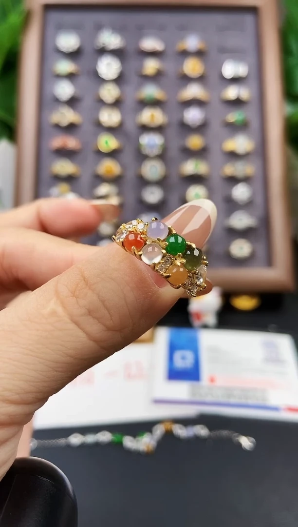 银S925镶嵌戒指翡翠12