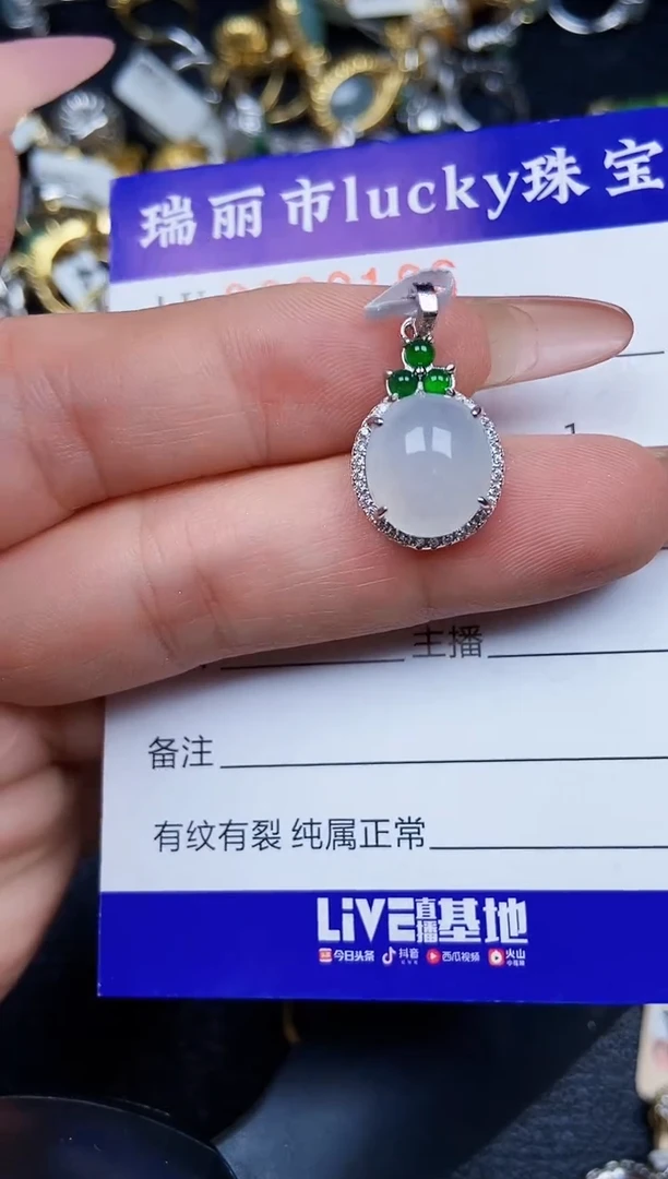 翡翠银S925镶嵌颈饰0106