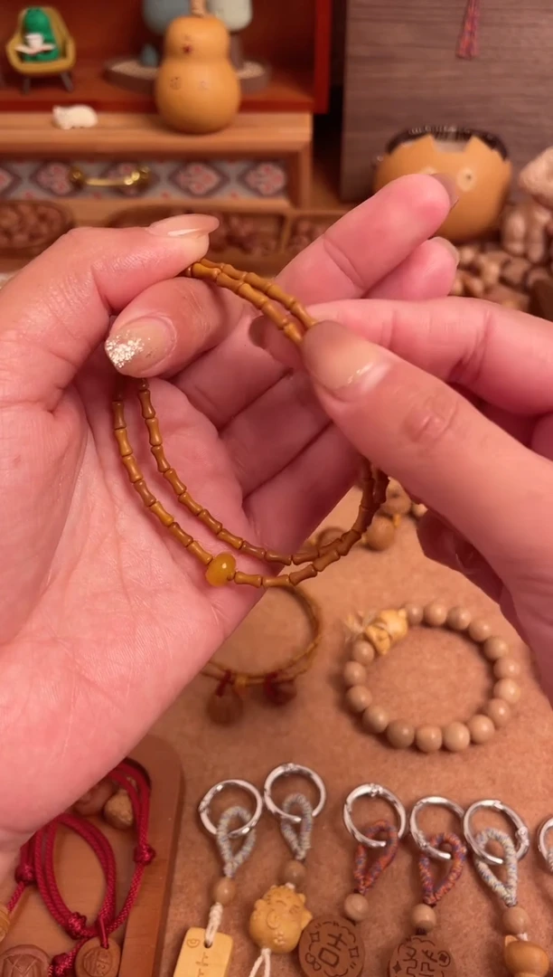 手串/手链核桃竹节手串一物一拍双圈素款加跑环