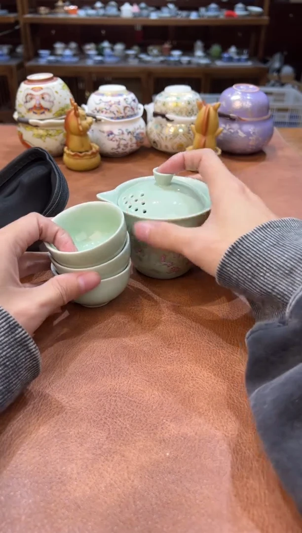 真的很便宜会开片的旅行茶具