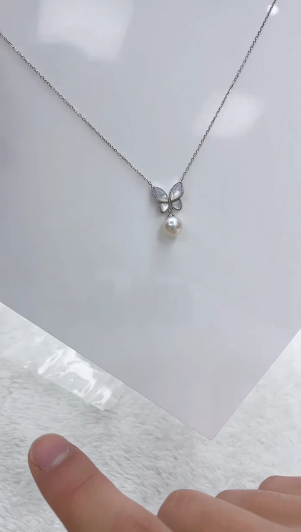 【闪购商品】海水珍珠颈饰银S925镶嵌海水珍珠项链