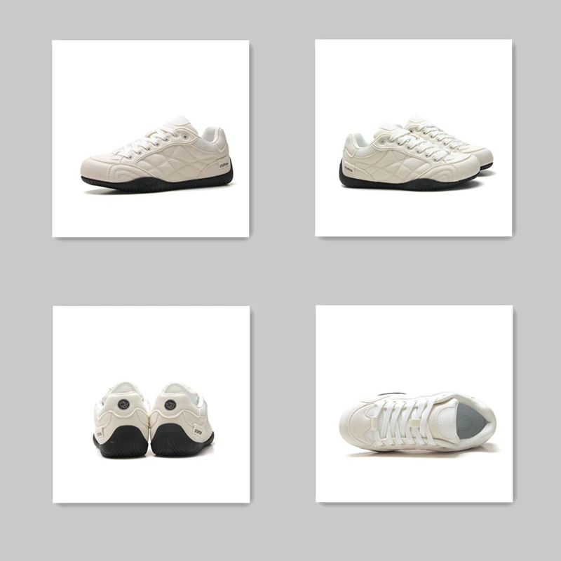 港风原创平底德训鞋男女同款夏季薄款休闲赛车鞋2025年新款小白鞋