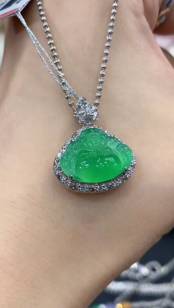 吊坠(不含链)18K金镶嵌翡翠B229