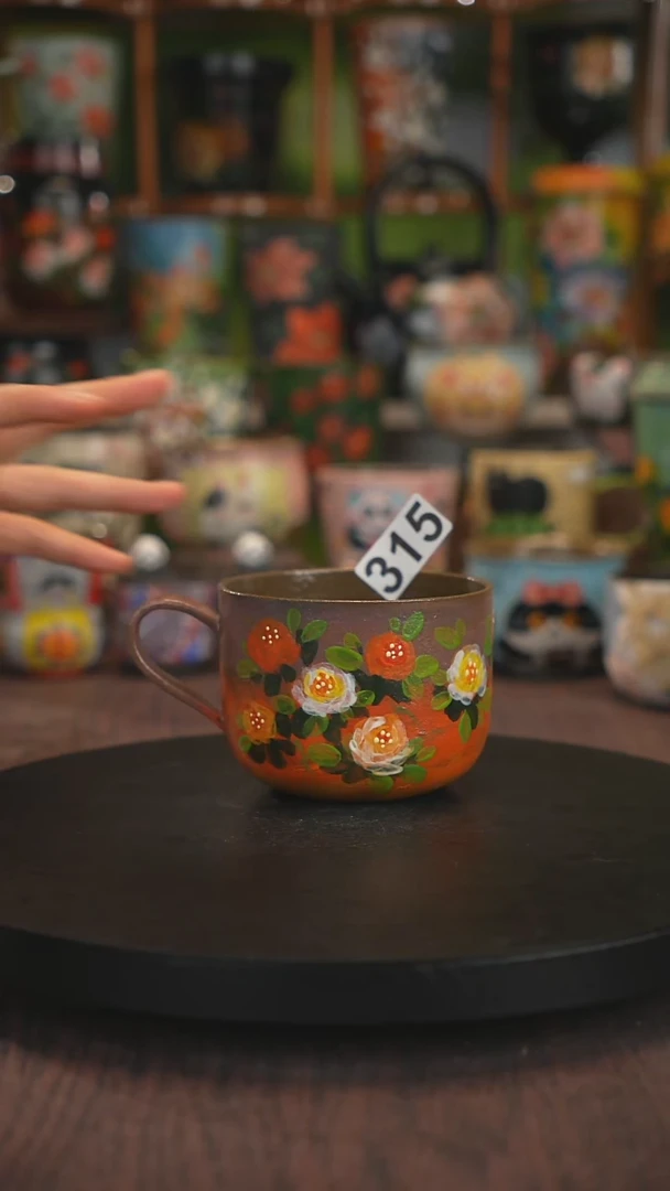 紫砂油画手绘釉下彩315