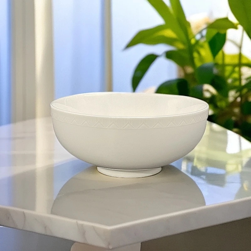 【AO家】16.5*7CM  白色窗花面碗  高温白瓷