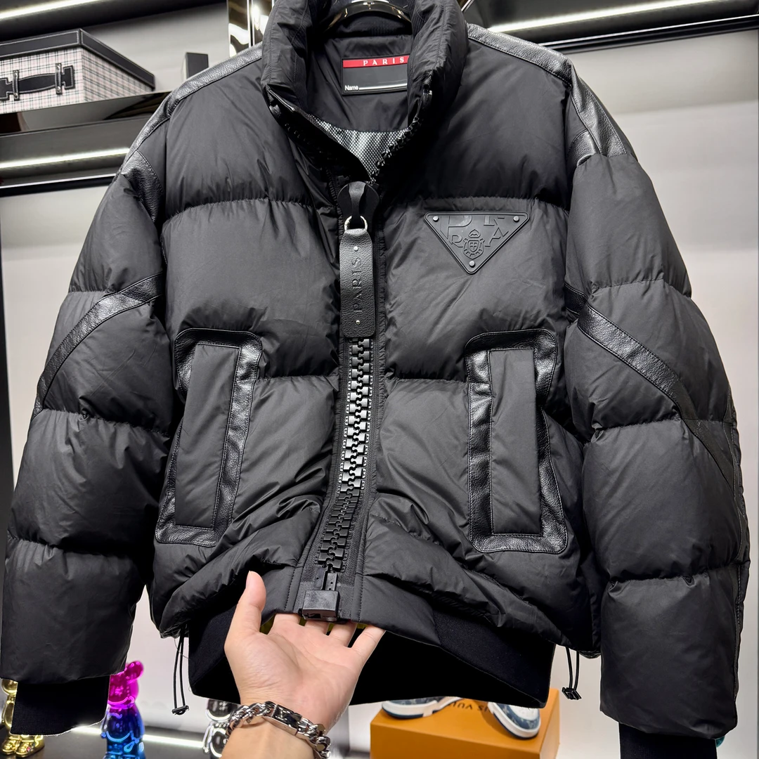 洛尼提日亚2025新款超大拉链立领羽绒服男加厚保暖潮牌冬外套上衣