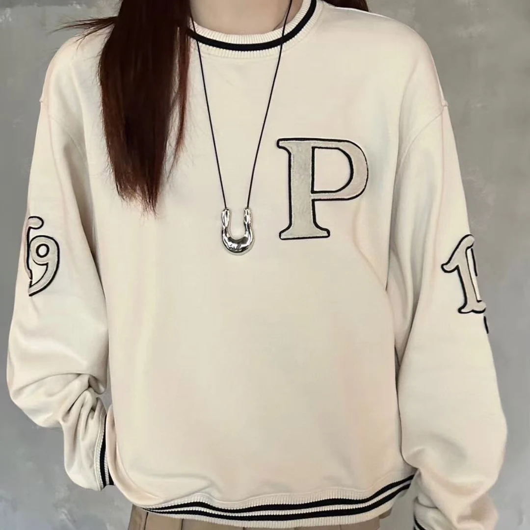 未使用 Prada/普拉达 字母徽标拼接圆领长袖卫衣