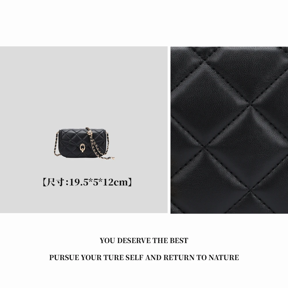 【特特甄选】QYX-16899-黑色小金球单肩包牛皮包绣线小香风时尚女包